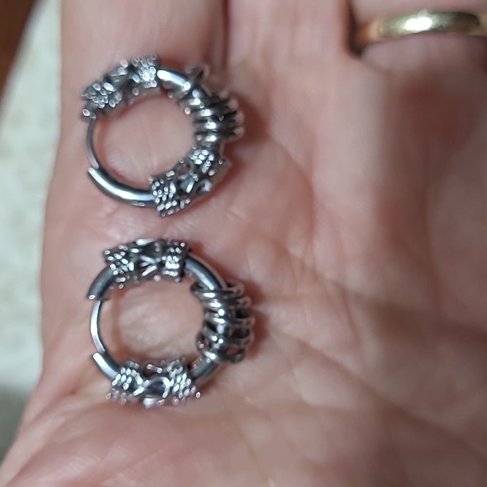 Pair Hoop Mens Earrings Small Circle Hip Hop - Picture 6 of 6